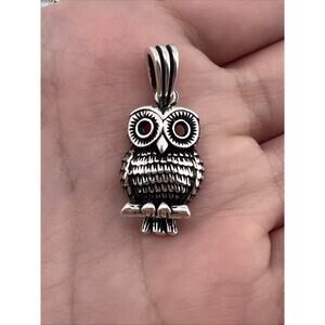 Owl Sterling Silver 925 Pendant For Necklace